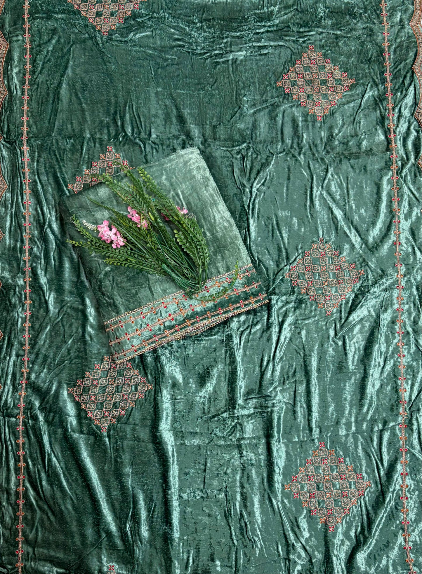 Velvet Green Suit Fabric / Velvet Suits