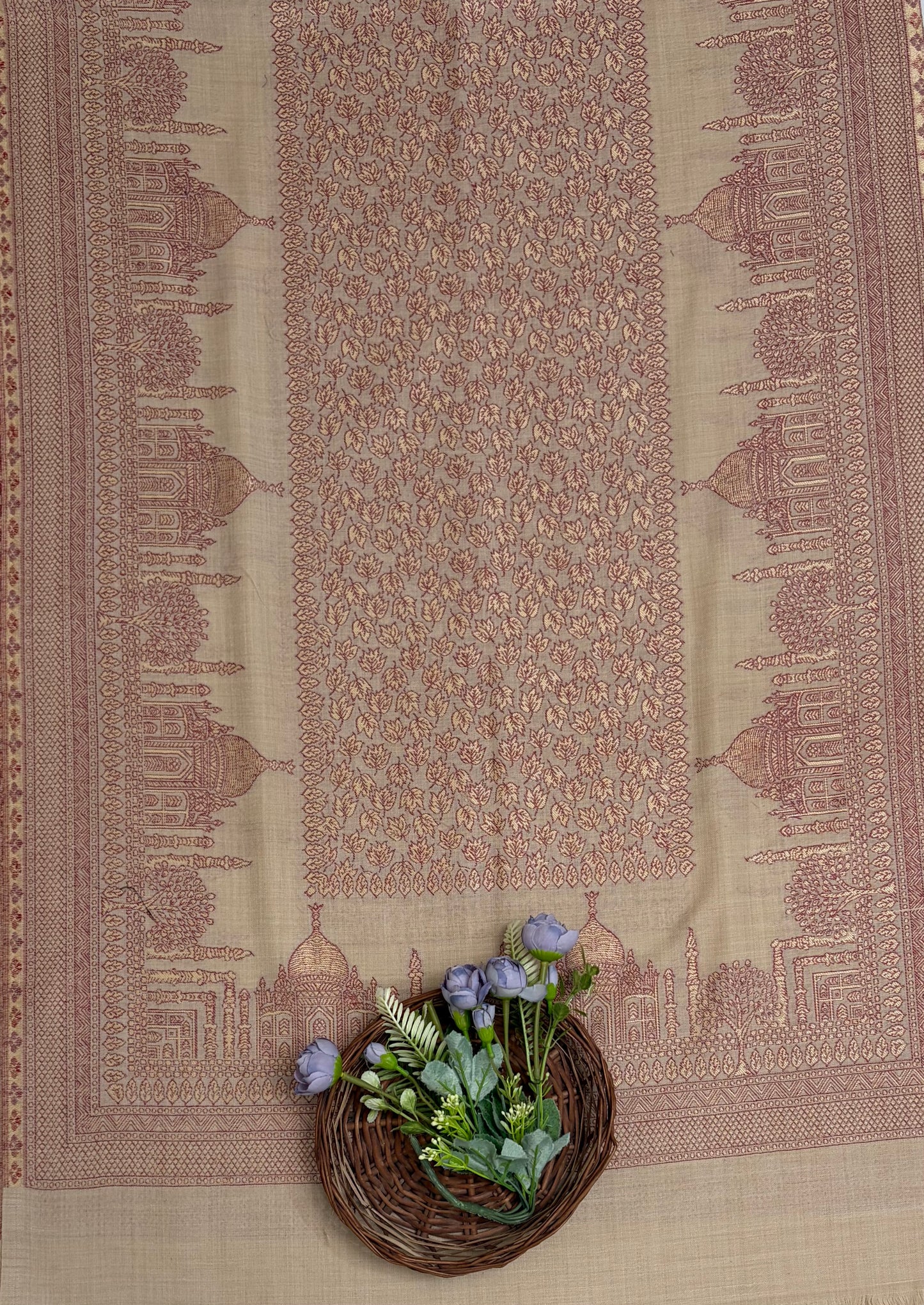 Pashmina Light Beige Stole Fabric / Pashmina Shawls