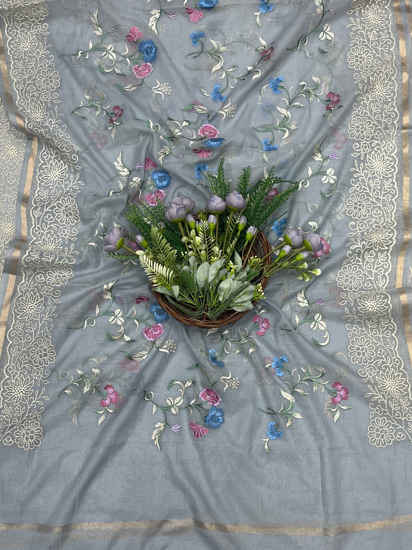 513B Mul Cotton Grey Suit Fabric / CKC Mul Cotton