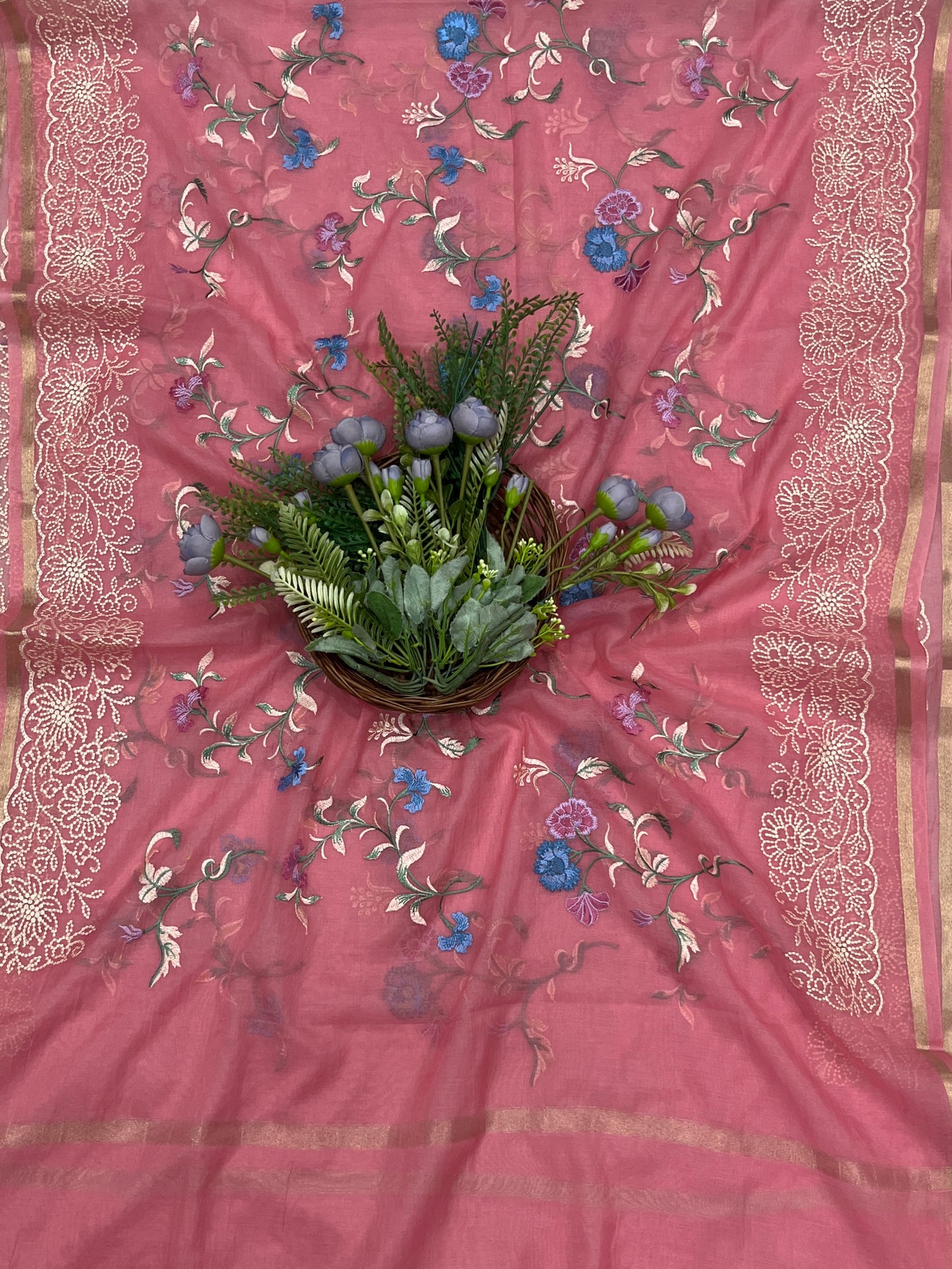 510B Mul Cotton Pink Suit Fabric / CKC Mul Cotton