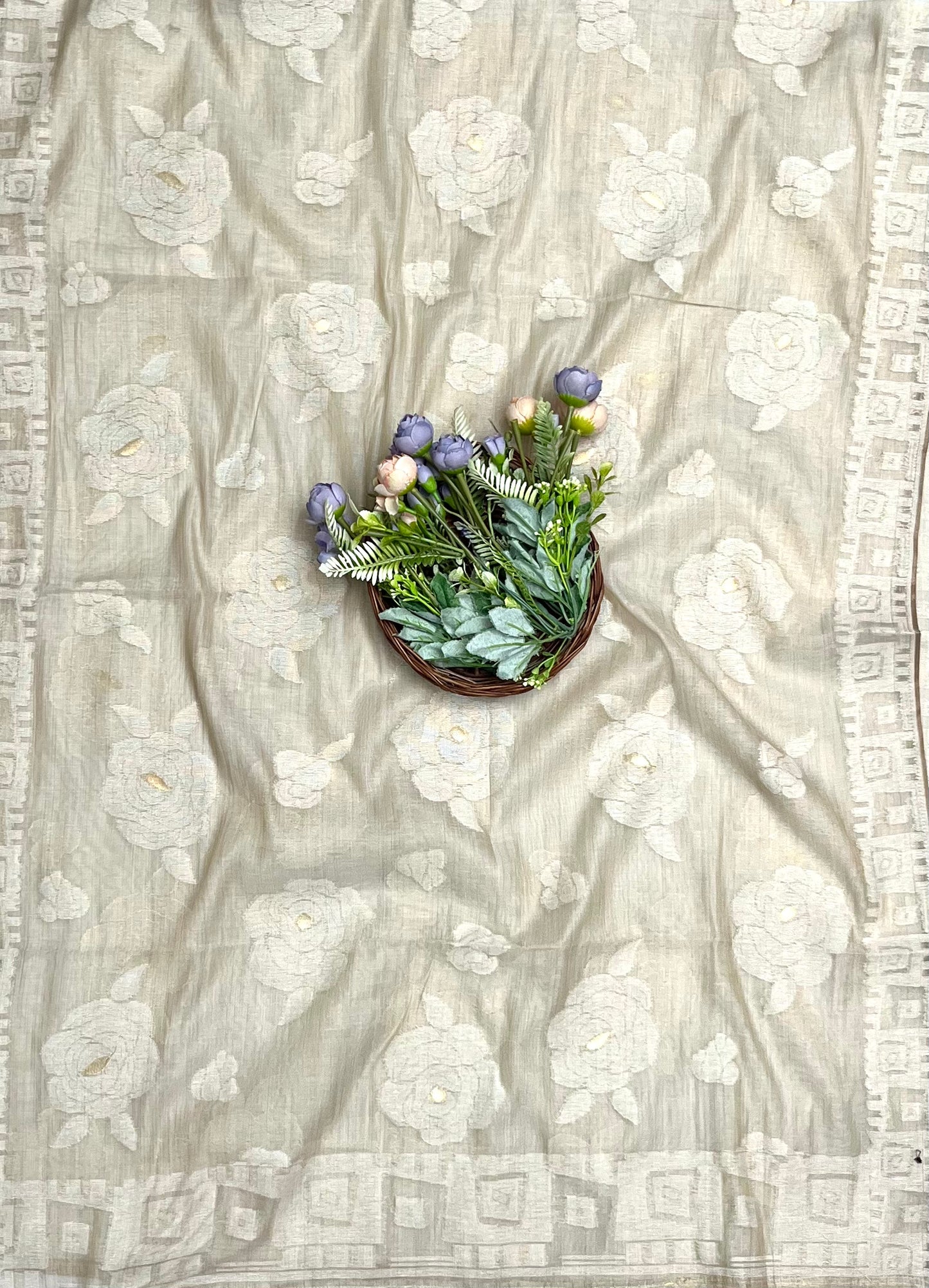 518A Jamdani Light Skin Suit Fabric / CKC Jamdani Suits