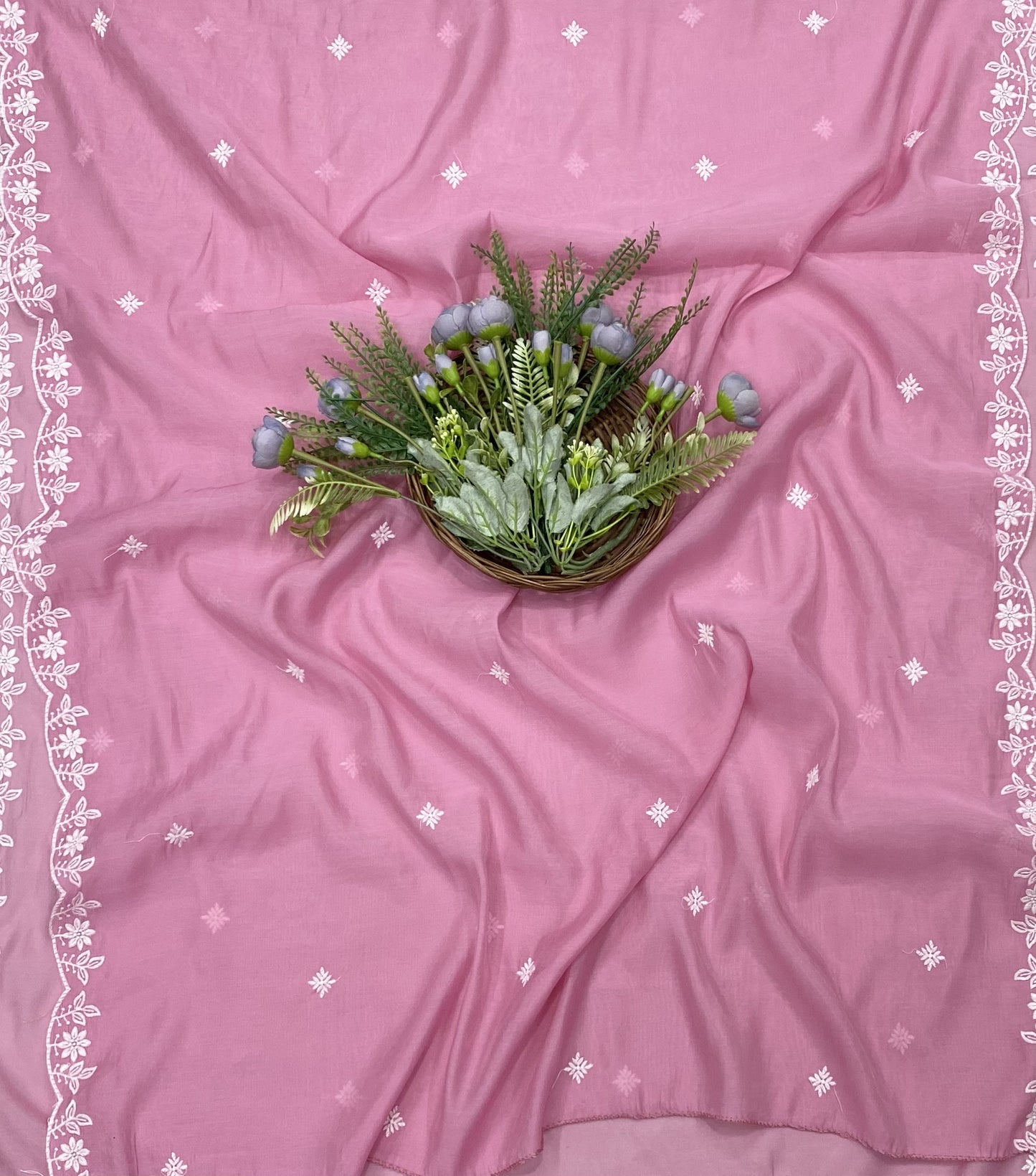 380B Mul Cotton Pink Suit Fabric/ CKC Mul Cotton