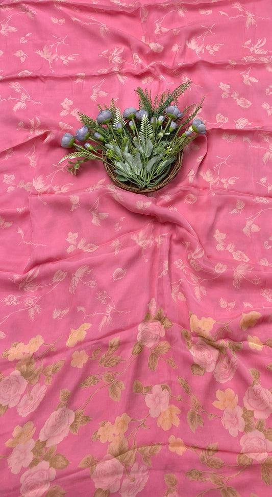 387B Chiffon Pink Suit Fabric / CKC Chiffon Suits