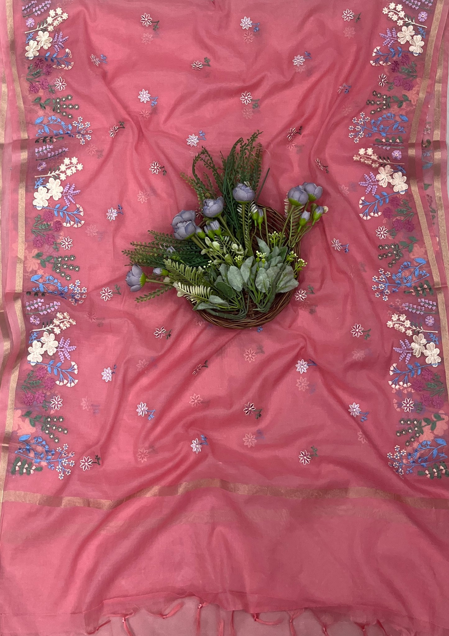 532B Mul Cotton Pink suit Fabric / CKC Mul Cotton