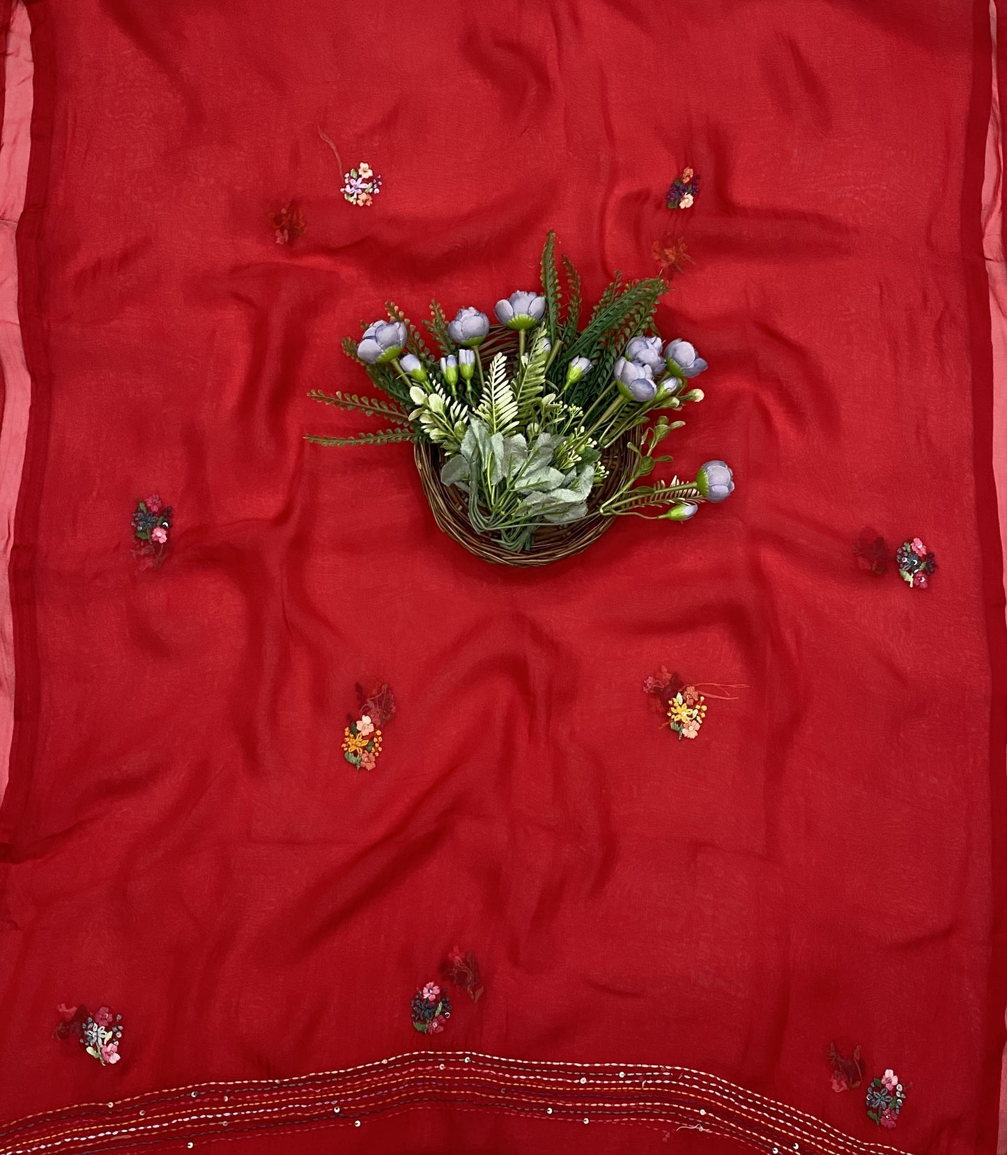 554B Tassar Cotton Red Suit Fabric/ CKC Tassar Suits