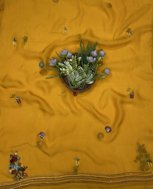 557B Tassar Cotton Mustard Yellow Suit Fabric/ CKC Tassar Suits