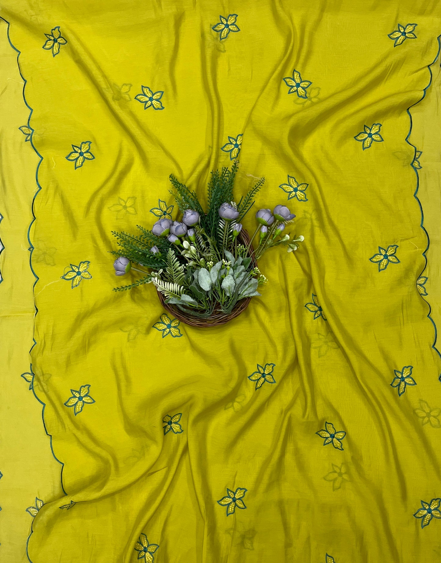 547B Mul Cotton Lemon Suit Fabric/ CKC Mul Cotton