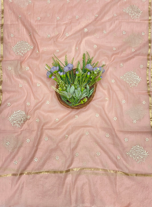 700B Mul Cotton Peach Color Suit Fabric / CKC Mul Cotton