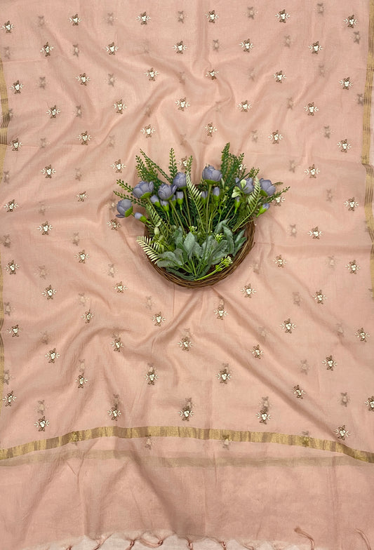 705B Mul Cotton Dusty Peach Color Suit Fabric / CKC Mul Cotton