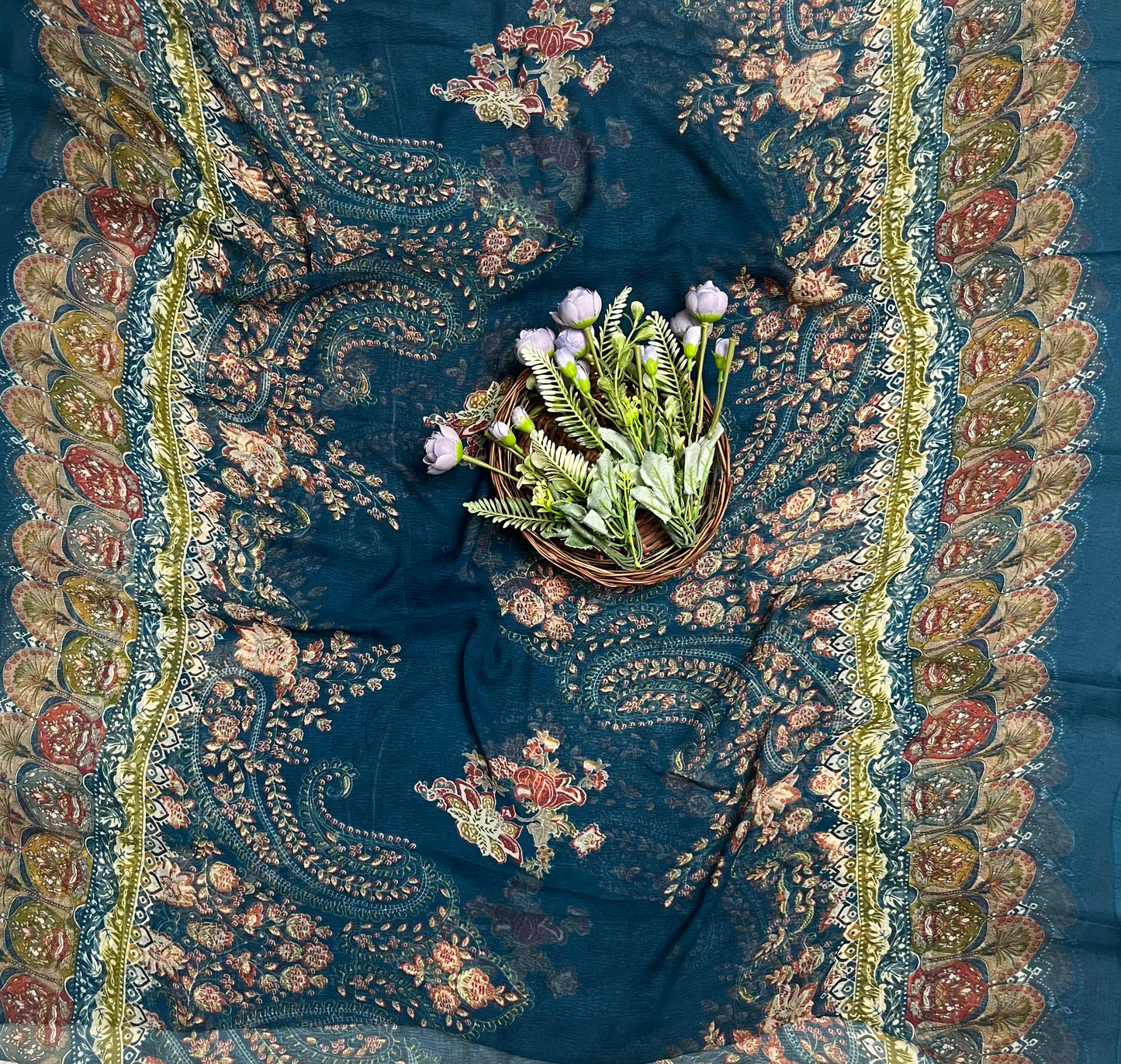 211 Embroidery Cotton Dark Blue Suit Fabric / CKC Cotton Bazaar