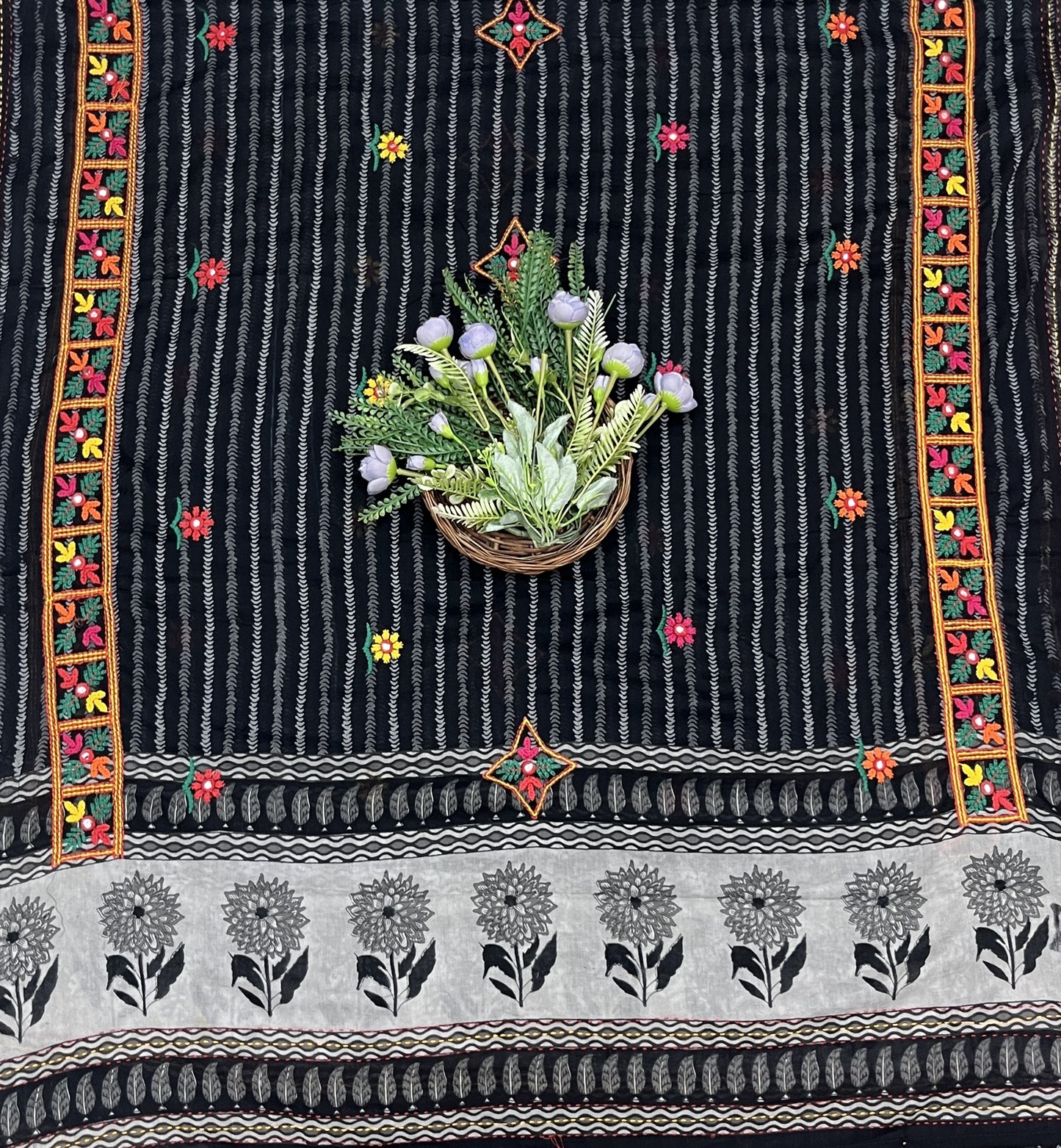 550B Cotton Grey and Black suit Fabric / CKC Cotton Bazaar