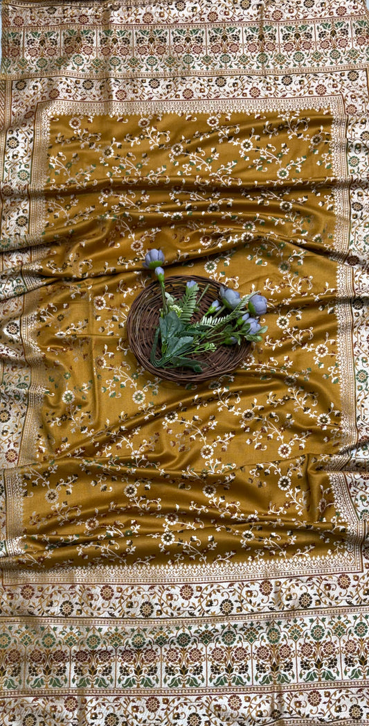 Banarasi Pashmina Musturd Suit Fabric/ Winter Suits