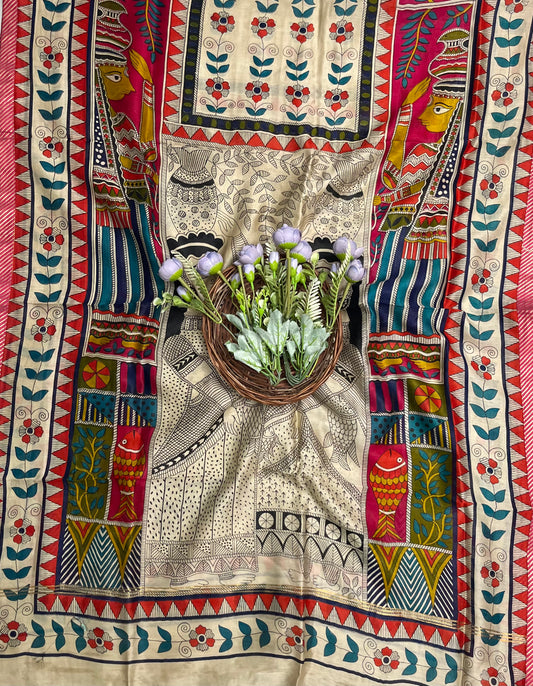 Pure Maheshwari Magenta Suit Fabric/ CKC Maheshwari Suits