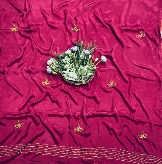 800B Chinon Maroon-Pink Suit Fabric / CKC Phoolon Ka Ghar
