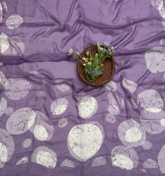 225 Crepe Polka Lilac With White Suit Fabric/ CKC Polka Story