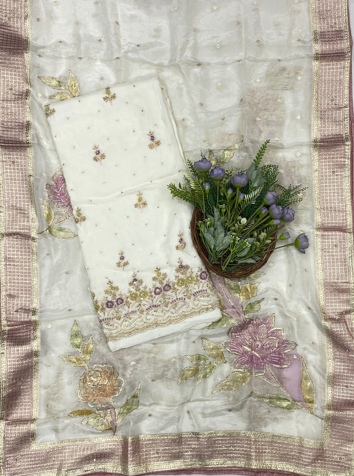 Crepe Off White Suit Fabric - Studio CKC