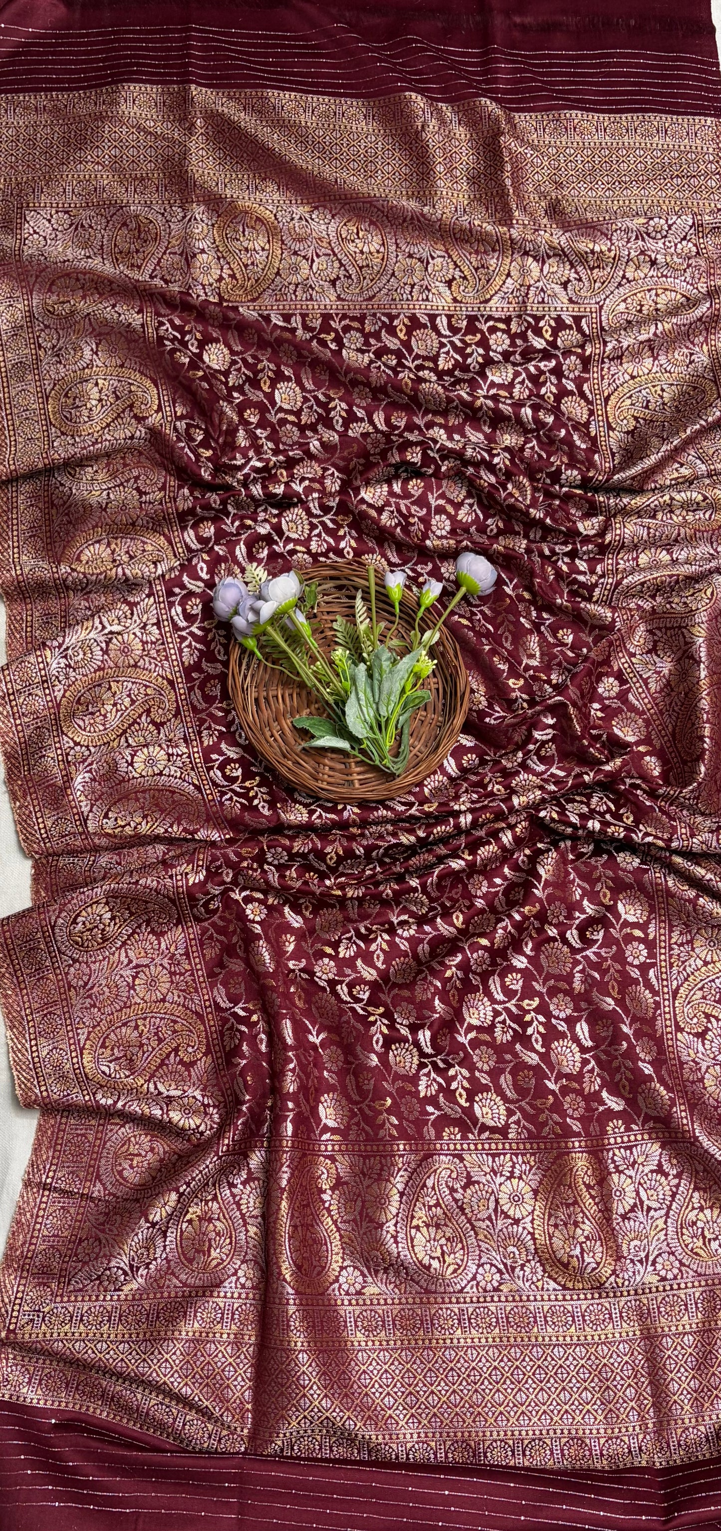 Banarasi Pashmina Dark Maroon Suit Fabric/ CKC Winter Suits