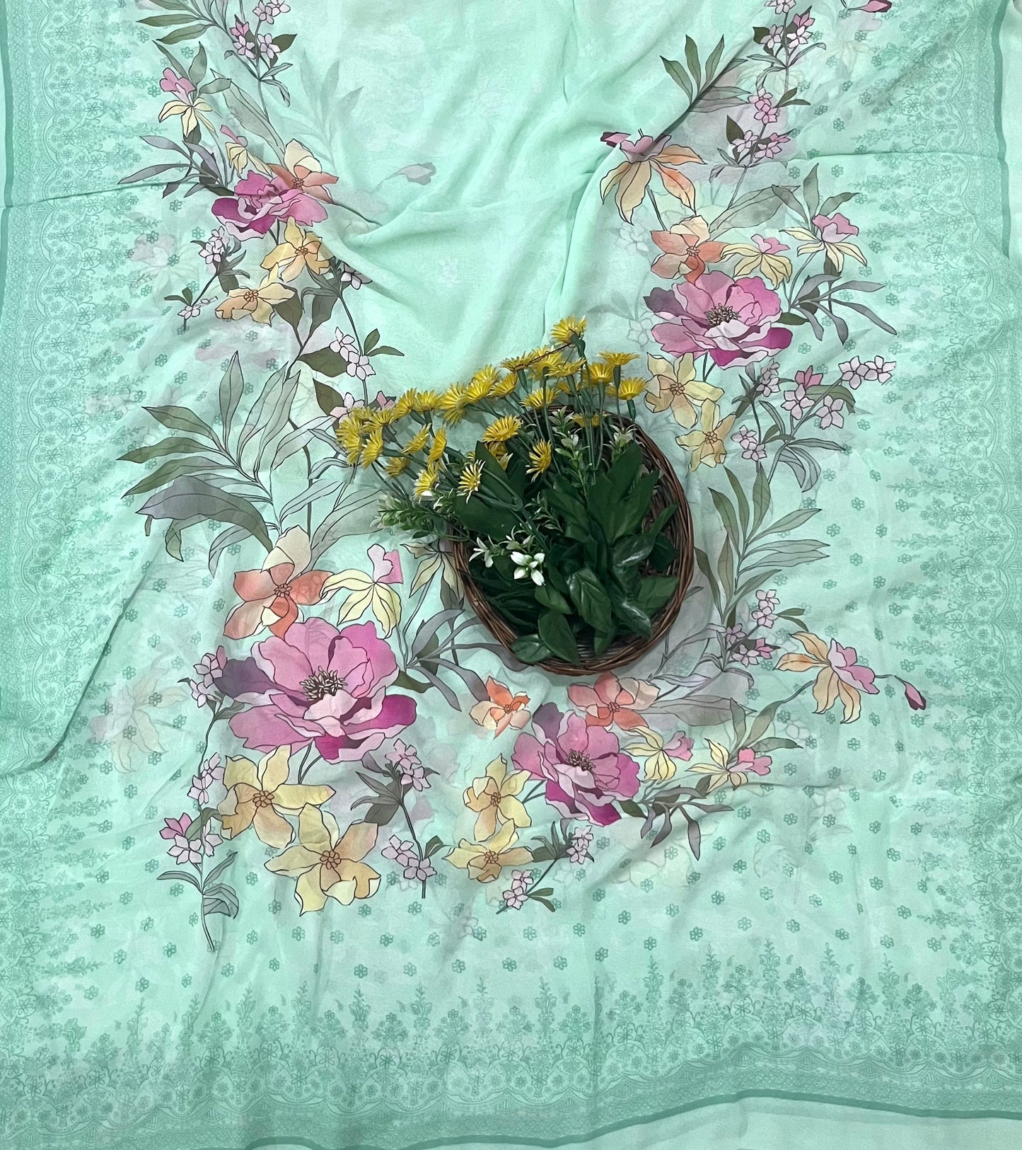 Ckc 110 Georgette Light Sea Blue Suit Fabric / CKC Georgette Suits