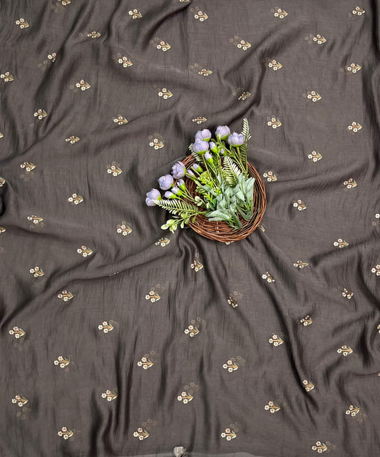 क्रेप गुलाबी सूट संग्रह / हाथ से पेंट किए गए सूट