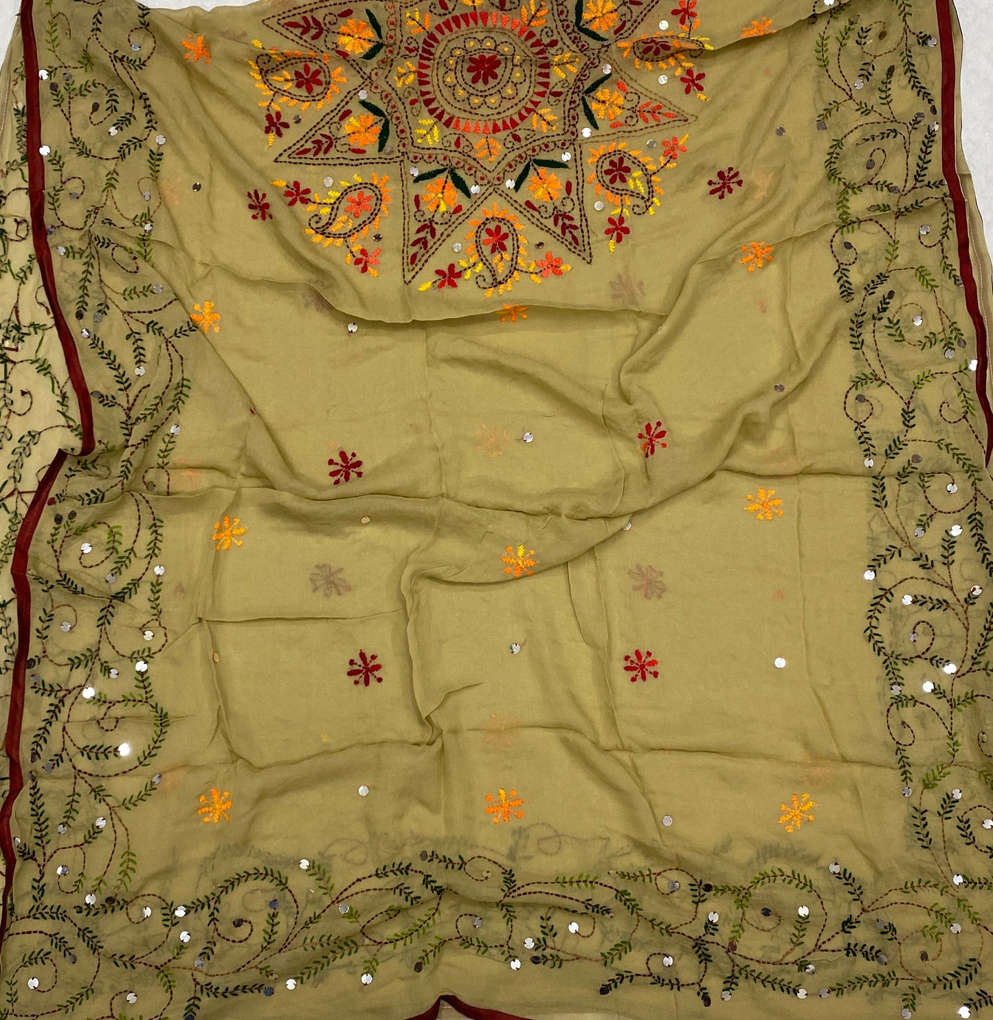 894B Georgette Khaki Suit Fabric / CKC Georgette Suits
