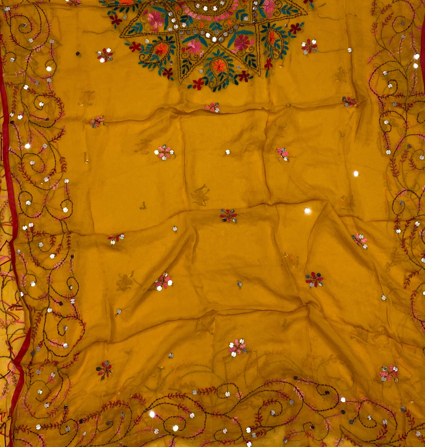893B Georgette Mustard Yellow Suit Fabric / CKC Georgette Suits