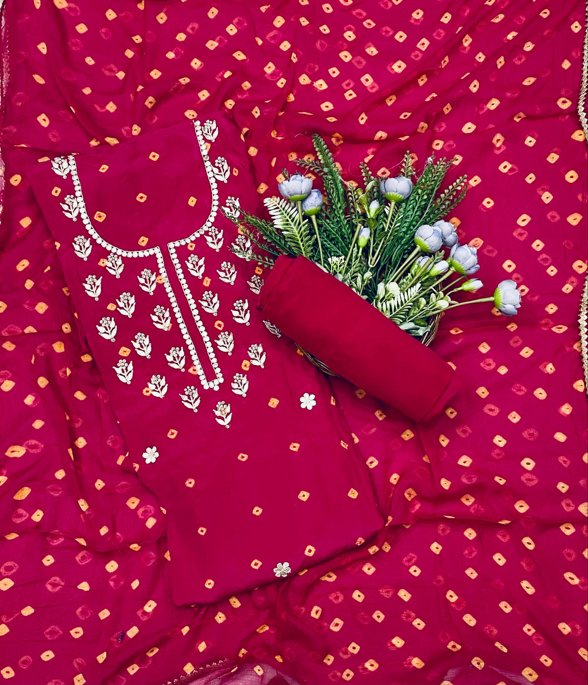 872B Crepe Magenta Suit Fabric / CKC Jaipuri Suits