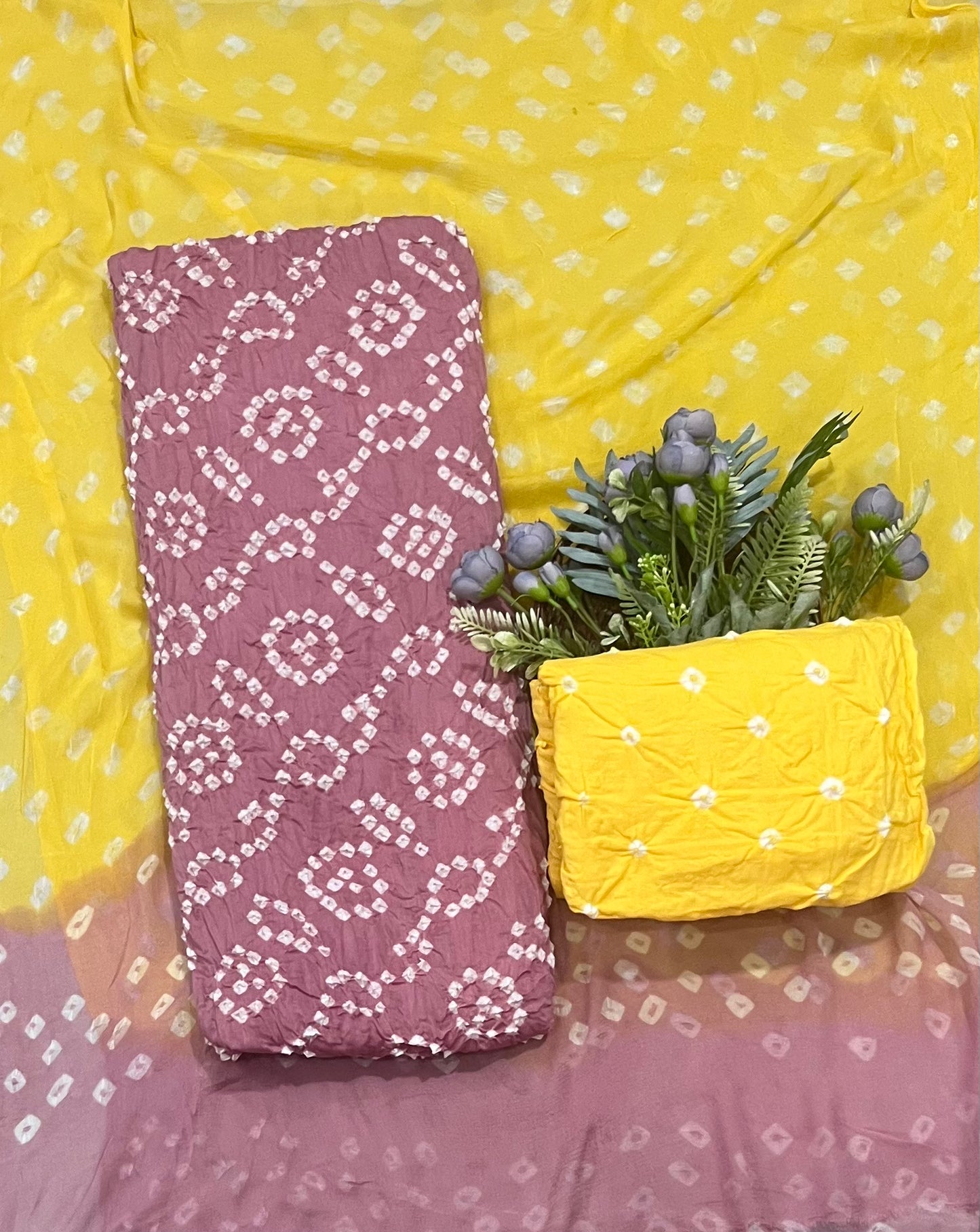 Ckc 434 Jaipuri Nude Pink With Yellow Suit Fabric / CKC Jaipuri Suits