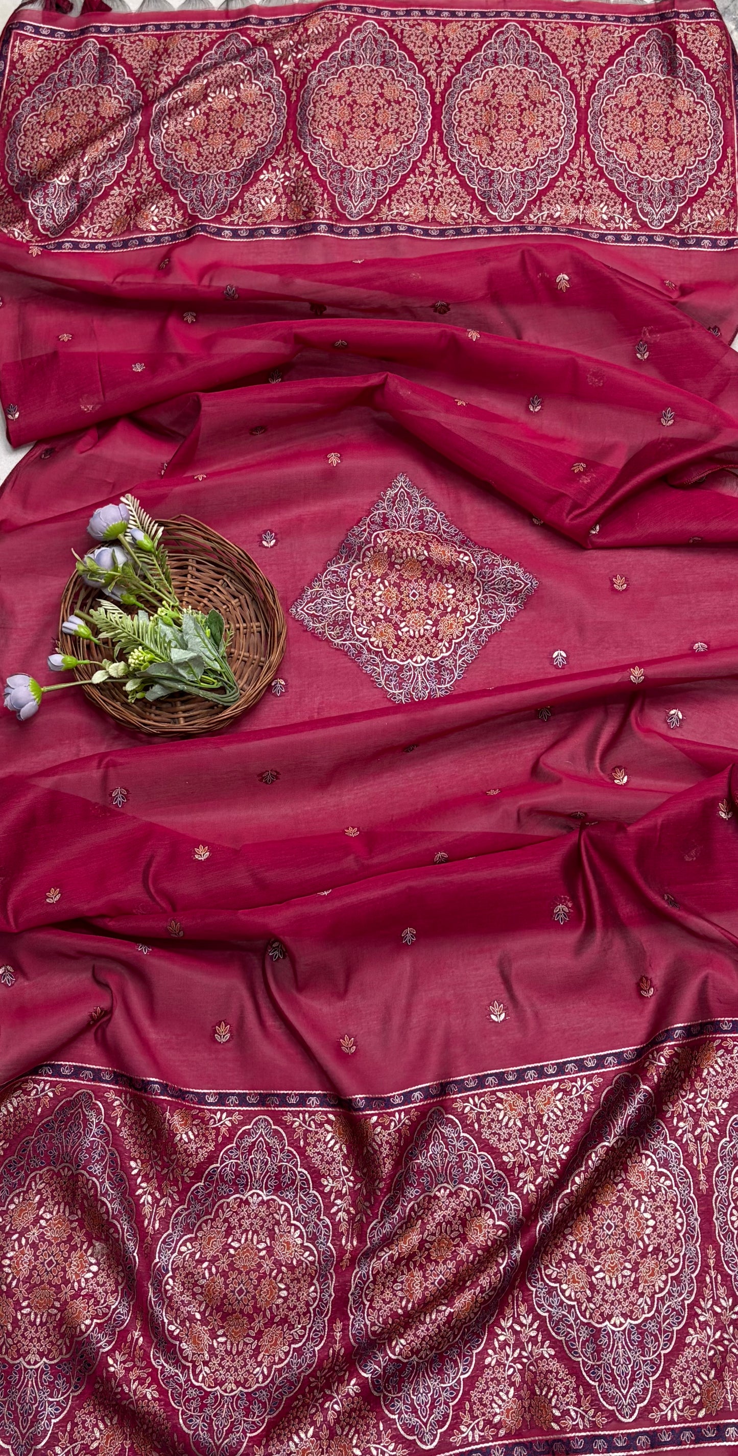 Ckc 530 Jamdani Magenta Suit Fabric / CKC Jamdani Suits