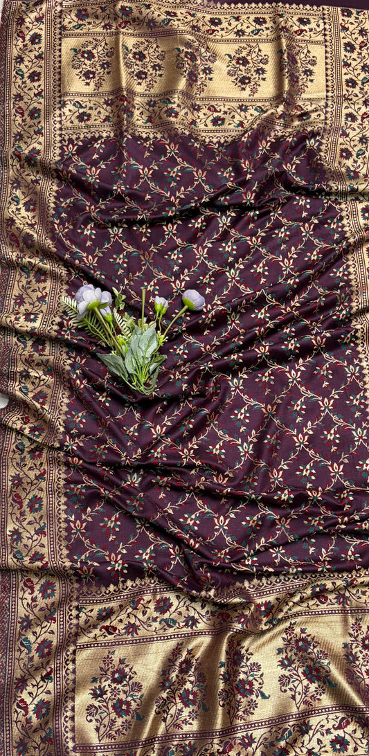 Banarasi Pashmina Wine Suit Fabric/ CKC Winter Suits