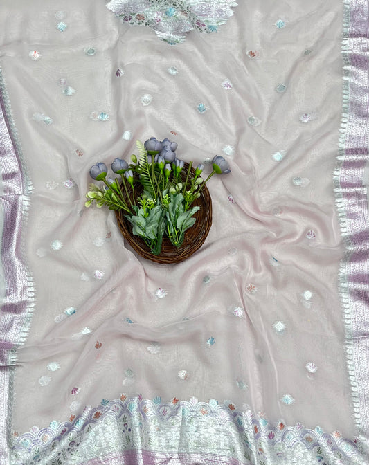 Organza Light Pink Suit Fabric/ CKC Partywear Collection