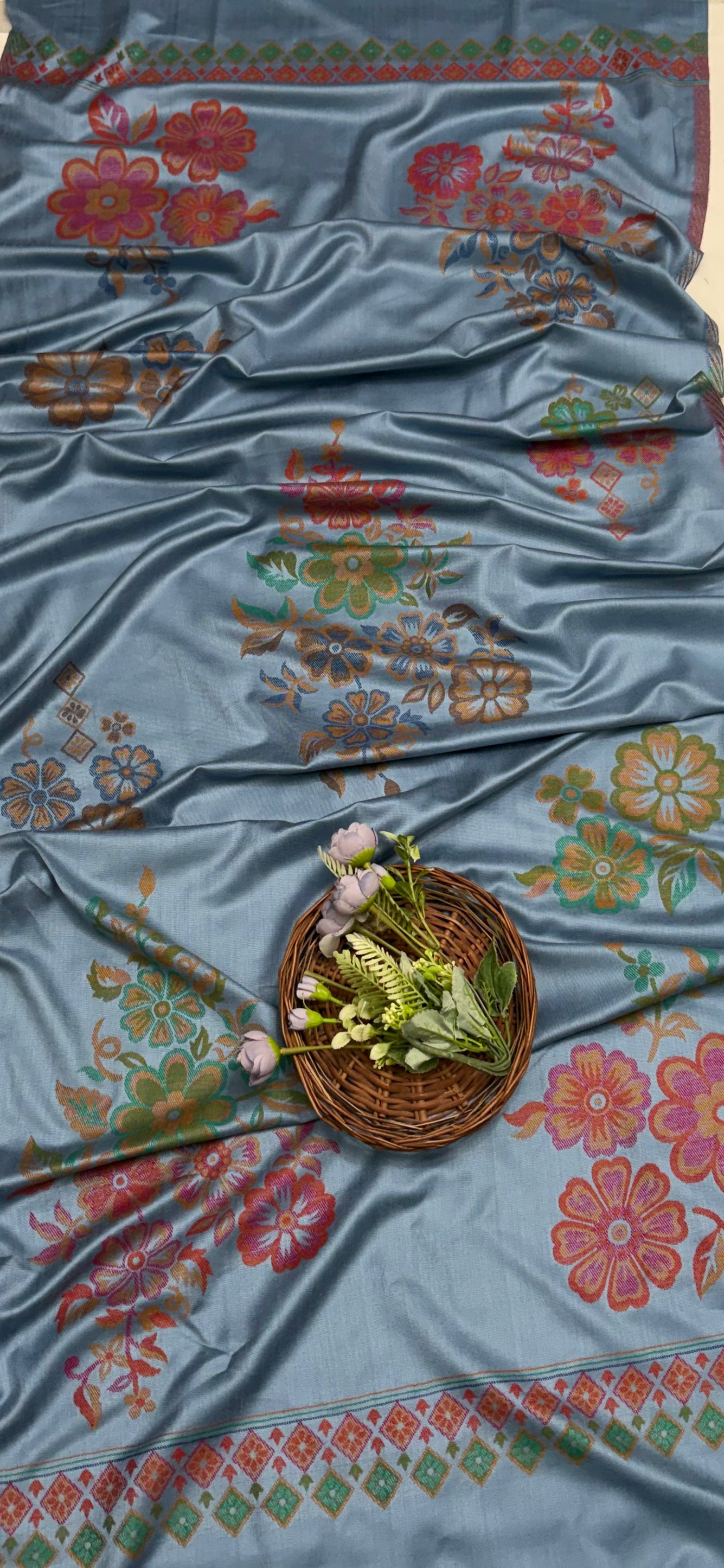 Pashmina Ice Blue Suit Fabric / CKC Winter Suits
