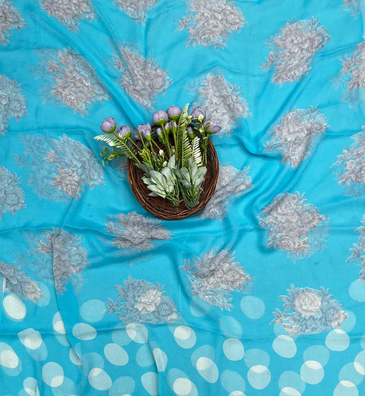 Ckc 255 Chinon Polka Dot Sky Blue Suit Fabric / CKC Polka Story