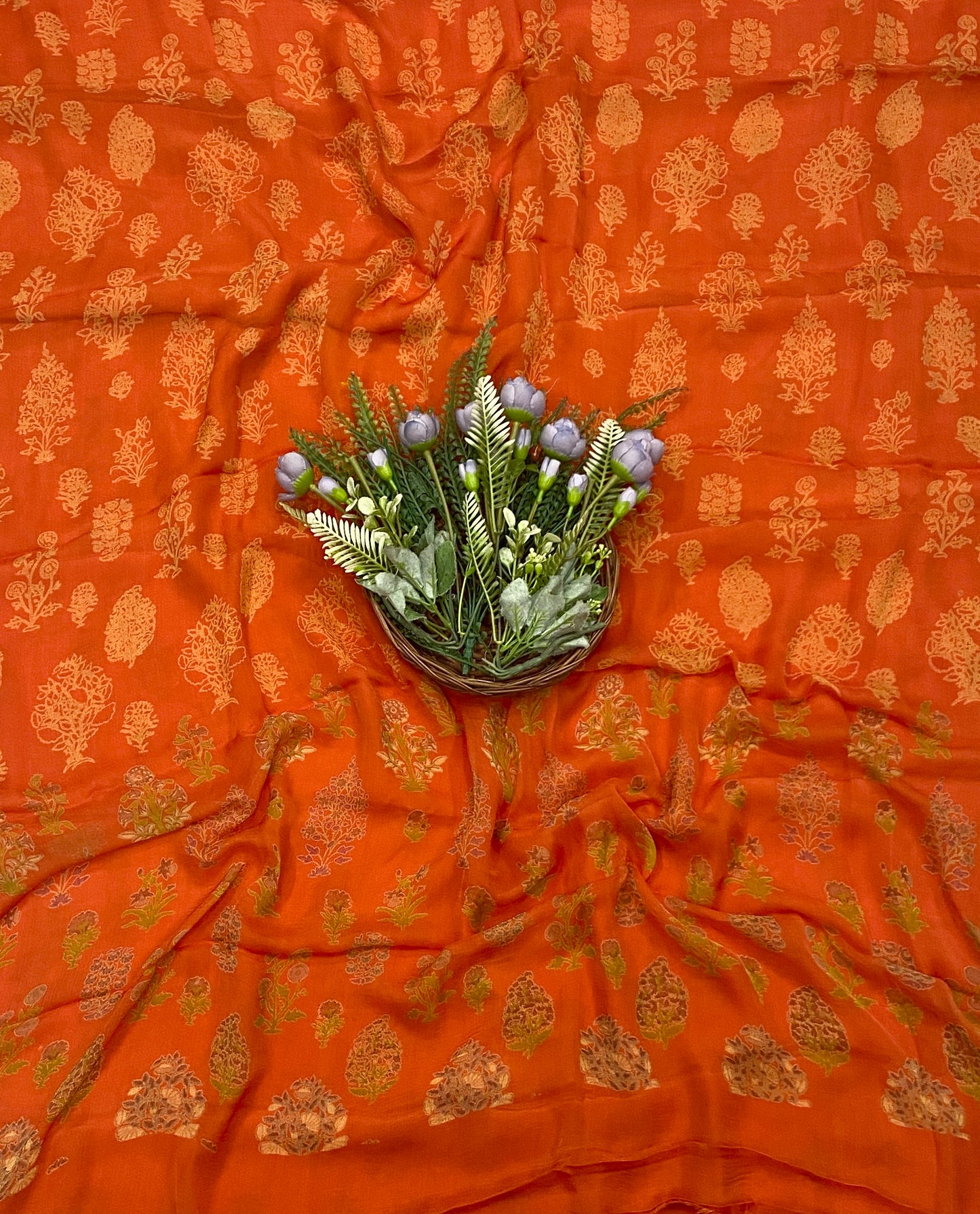 260C Crepe Orange Suit Fabric / CKC Crepe Suits
