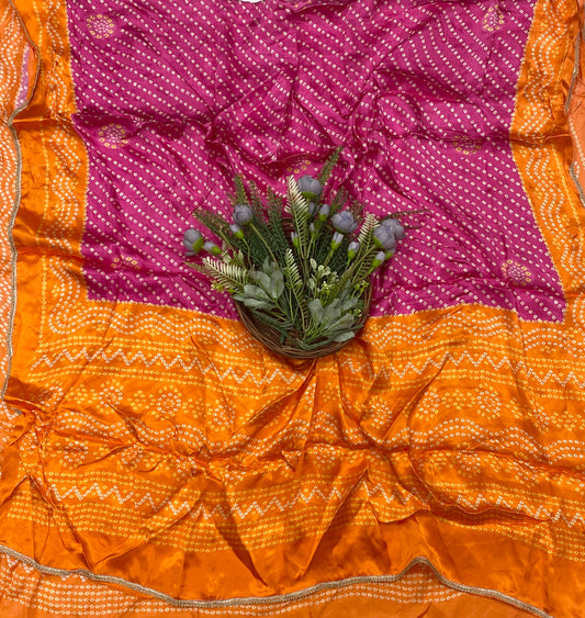 252C Satin Silk Pink With Orange Suit Fabric / CKC Partywear Collection