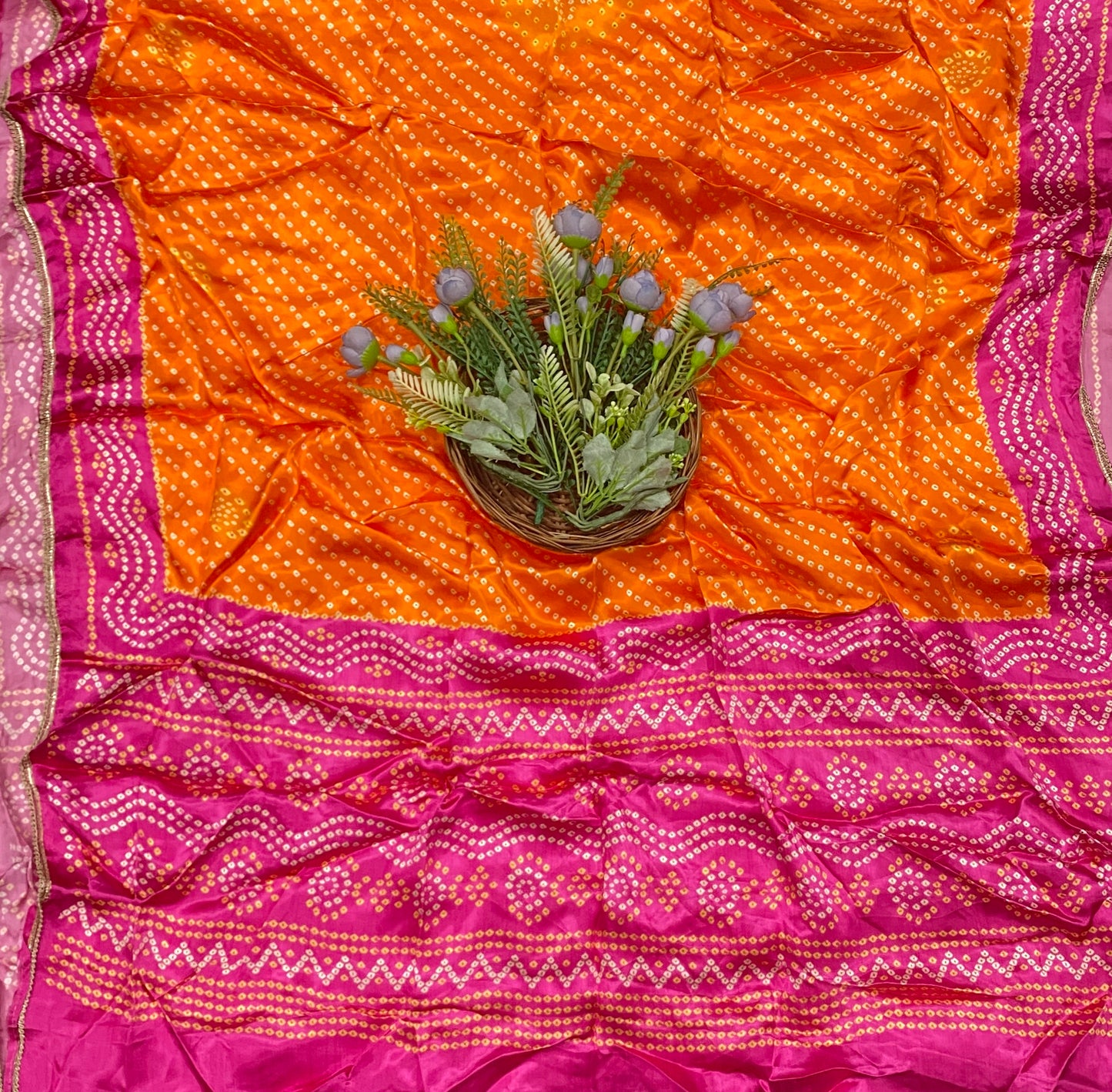 251C Satin Silk Orange With Pink Suit Fabric / CKC Partywear Collection