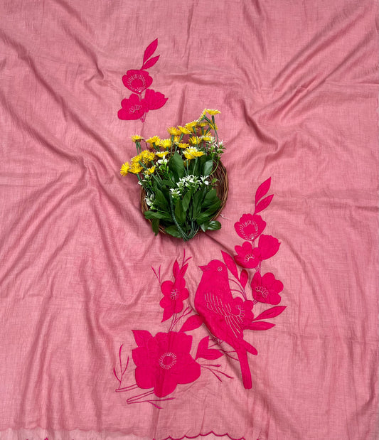 क्रेप गुलाबी सूट संग्रह / हाथ से पेंट किए गए सूट