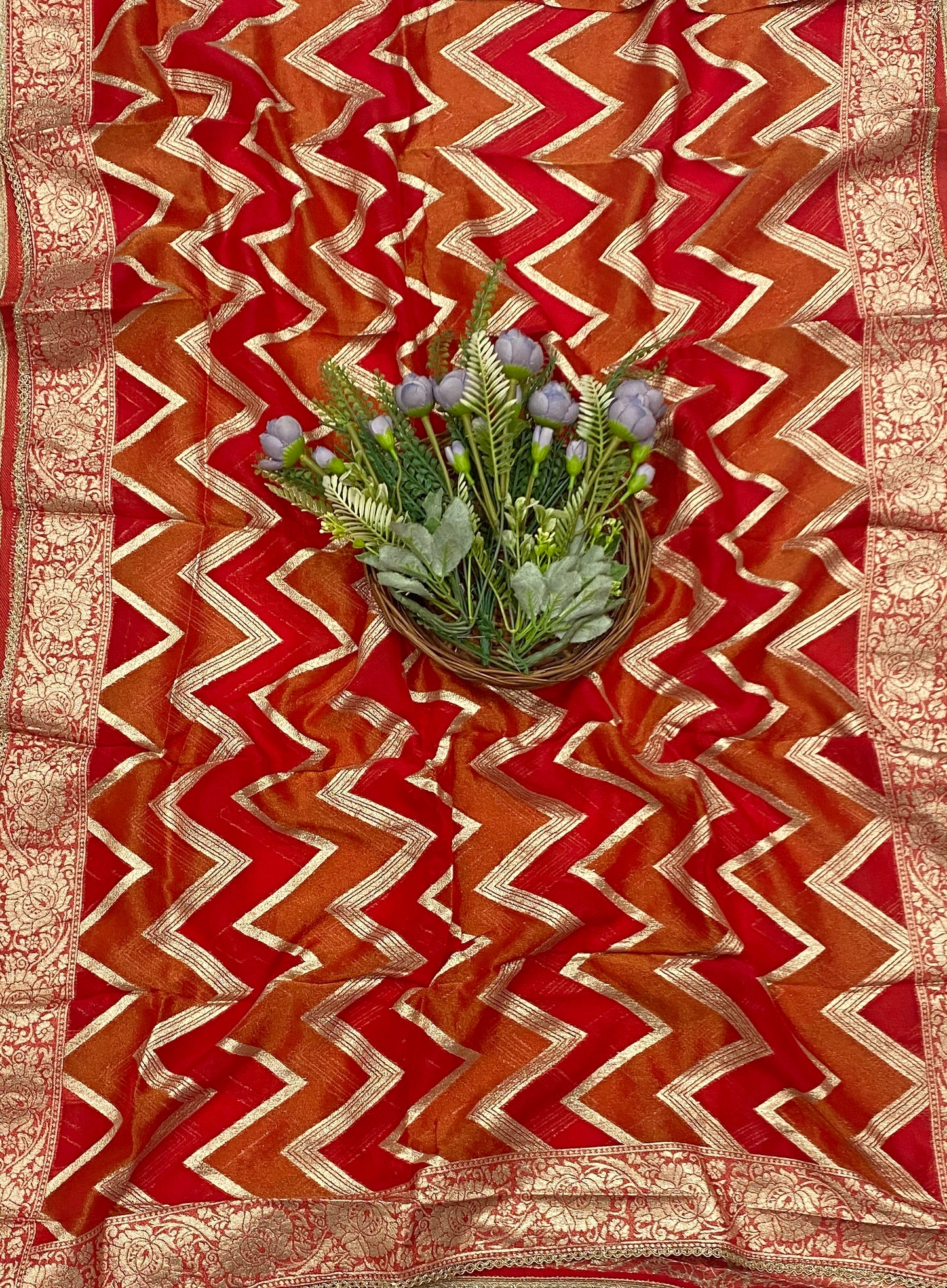 241C Silk Light Green With Red Suit Fabric / CKC Partywear Collection