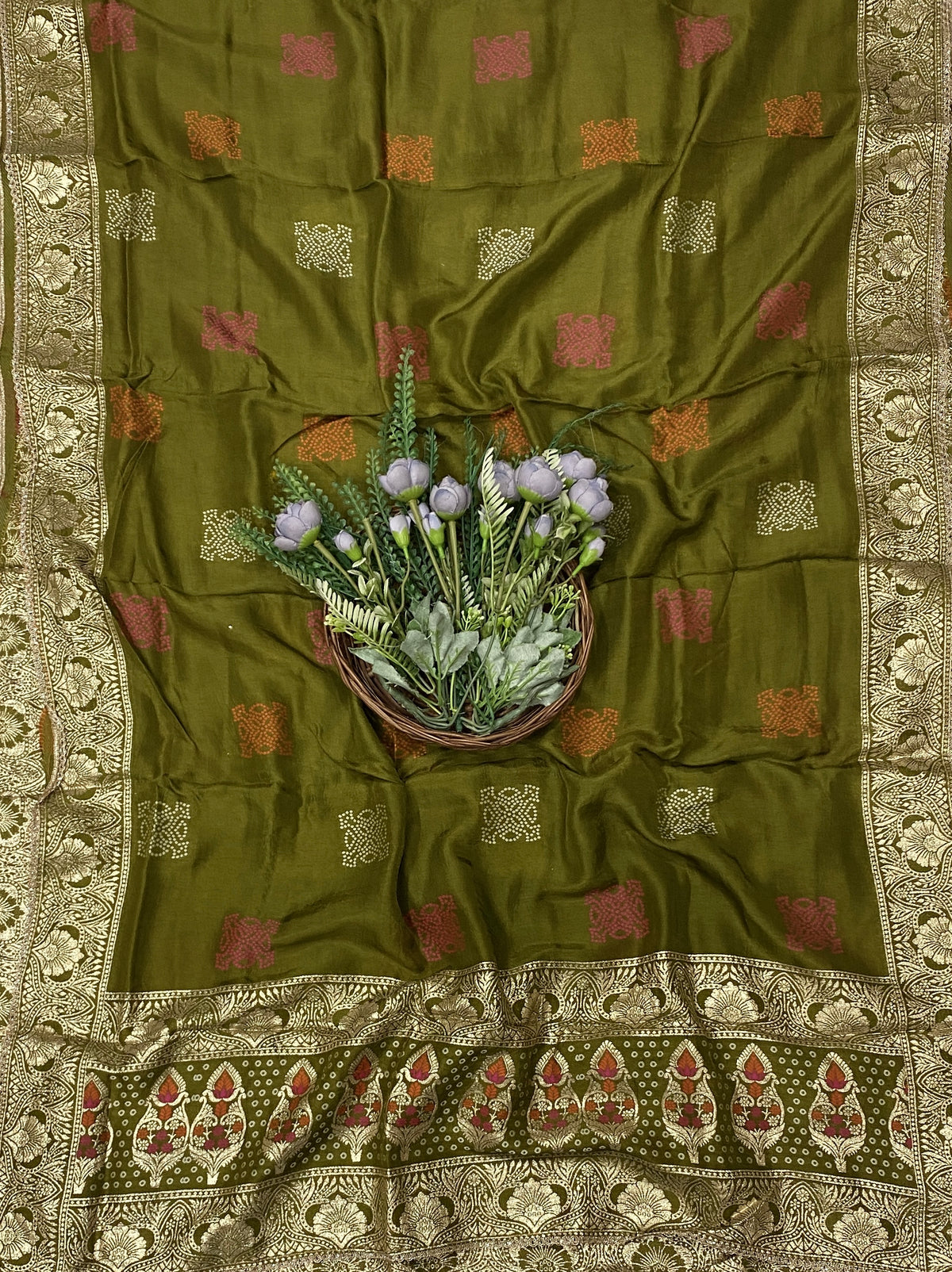 245C Dola Silk Mehndi Green Suit Fabric/ CKC Partywear Collection