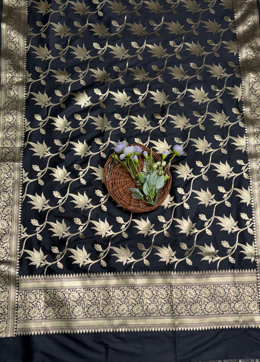 CKC 887 Banarasi Silk Black Suit Fabric / CKC Banarasi Edit