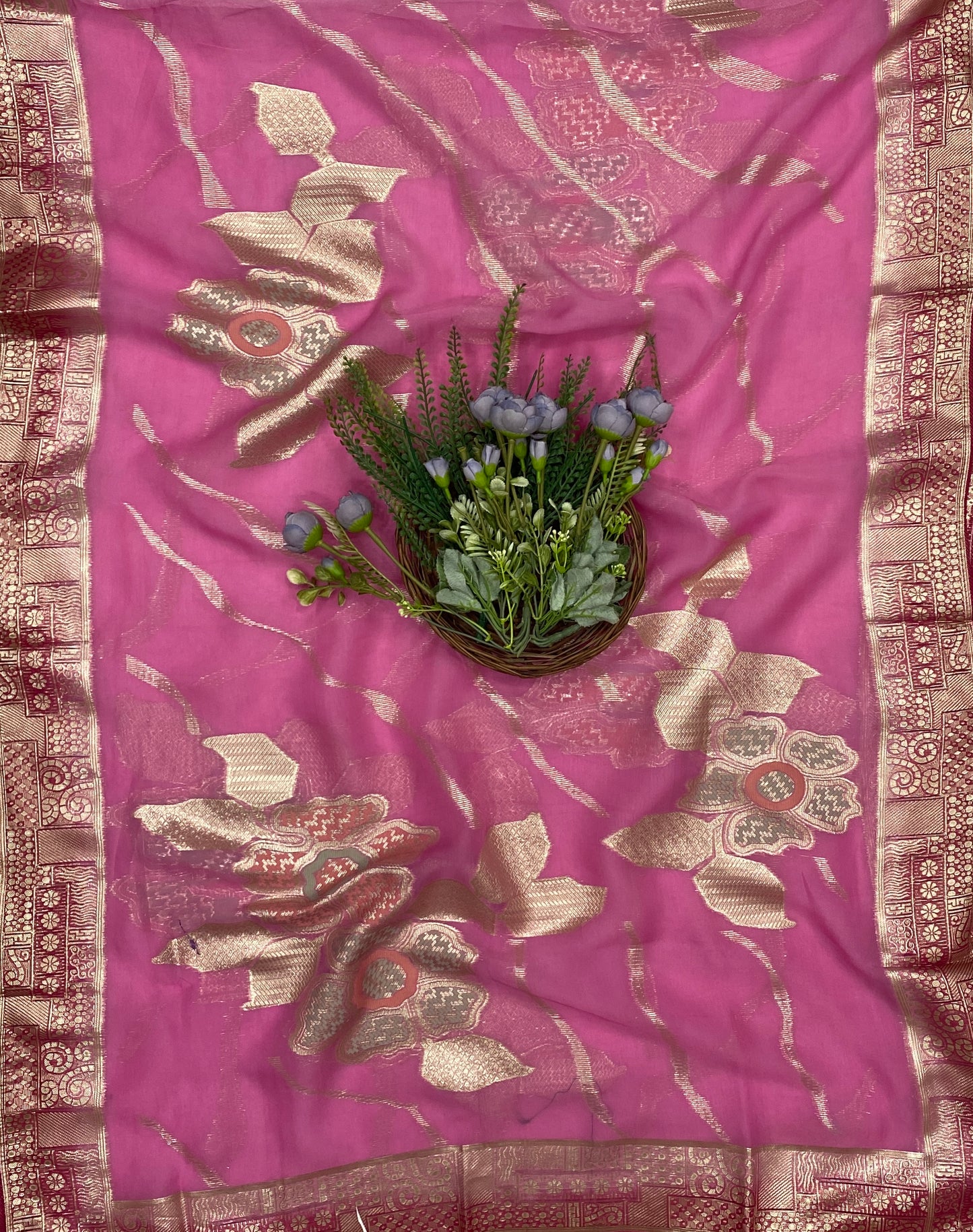 428C Dola Silk Hot Pink With Pink Suit Fabric/ CKC Partywear Collection