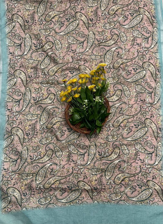 क्रेप गुलाबी सूट संग्रह / हाथ से पेंट किए गए सूट