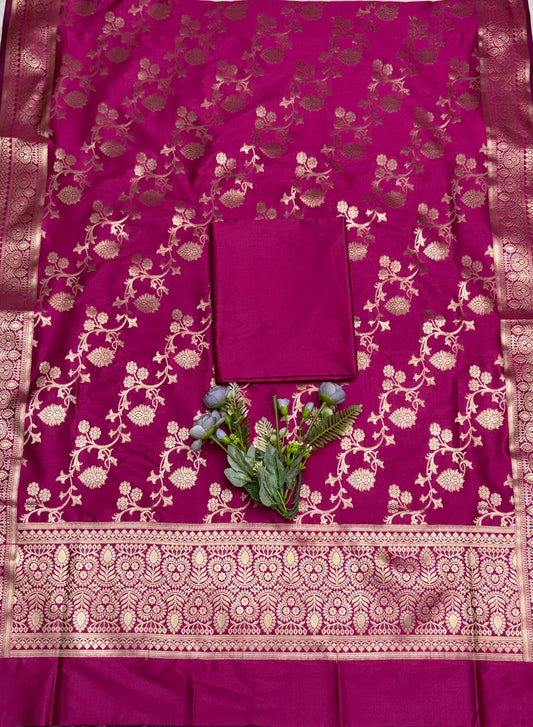 Banarasi Silk Majenta Suit Fabric / CKC Banarasi Edit