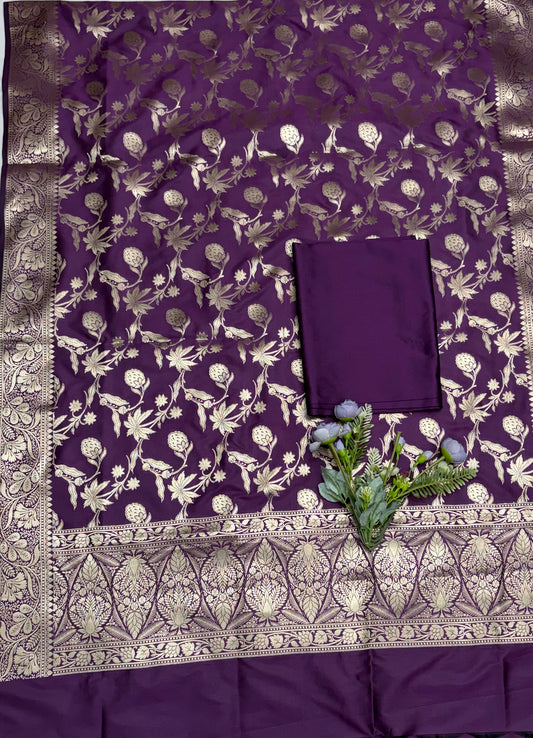 Banarasi Silk Purple Suit Fabric / CKC Banarasi Edit