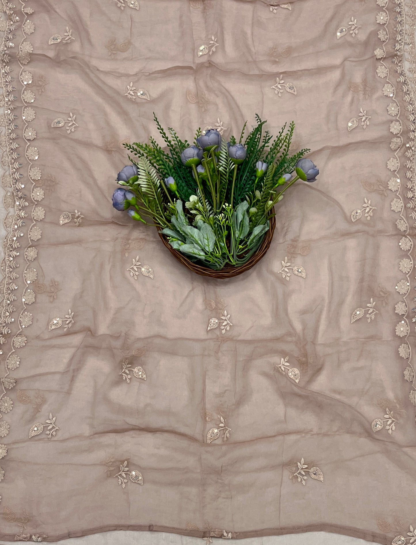 756B Lakhnavi Georgette Dusty Pink Suit Fabric/ CKC Lakhnavi Suits