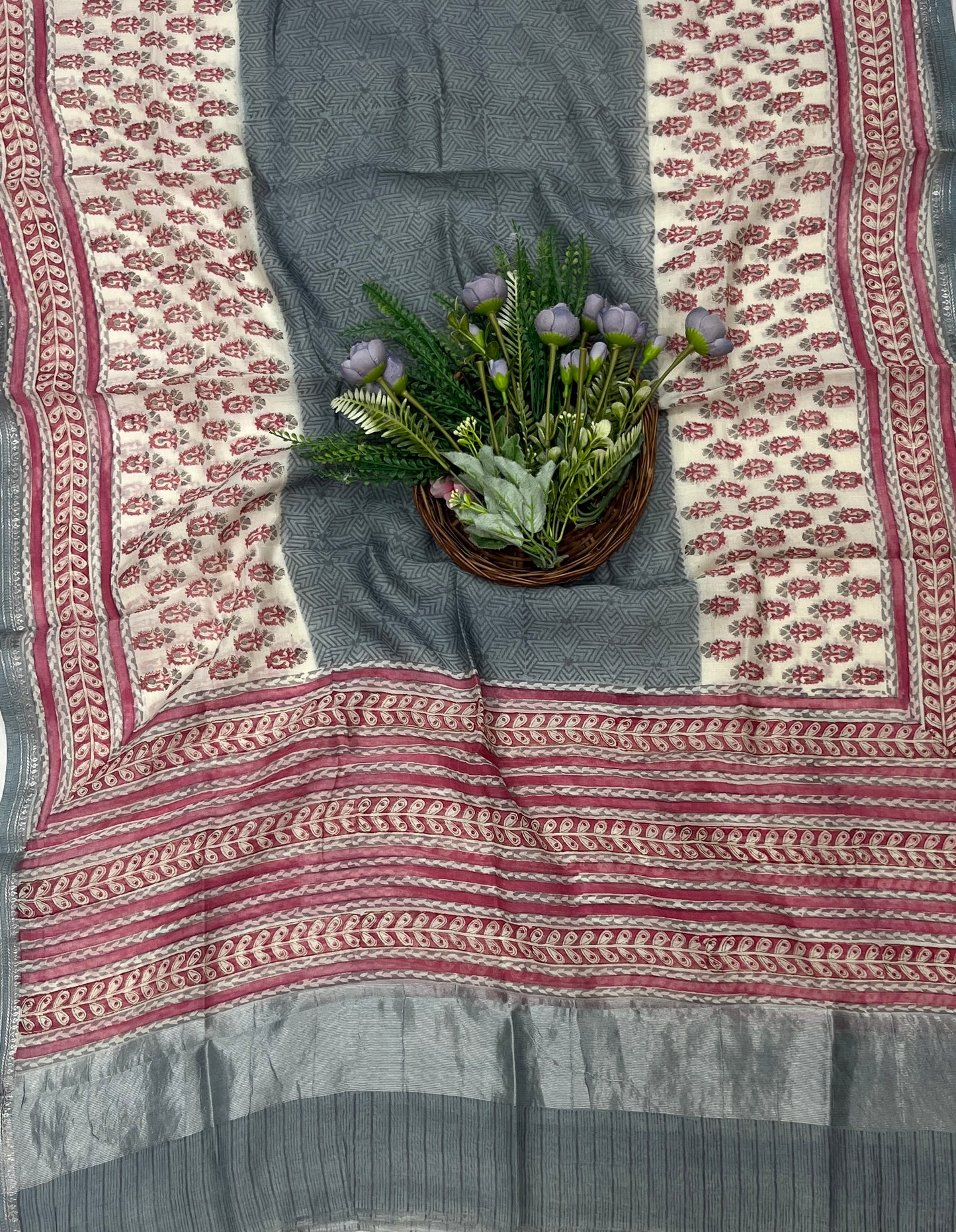 858B Pure Mul Cotton Color Grey Suit Fabric / CKC Mul Cotton