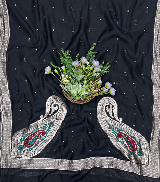 959B Pure Mul Cotton Black Suit Fabric / CKC Mul Cotton