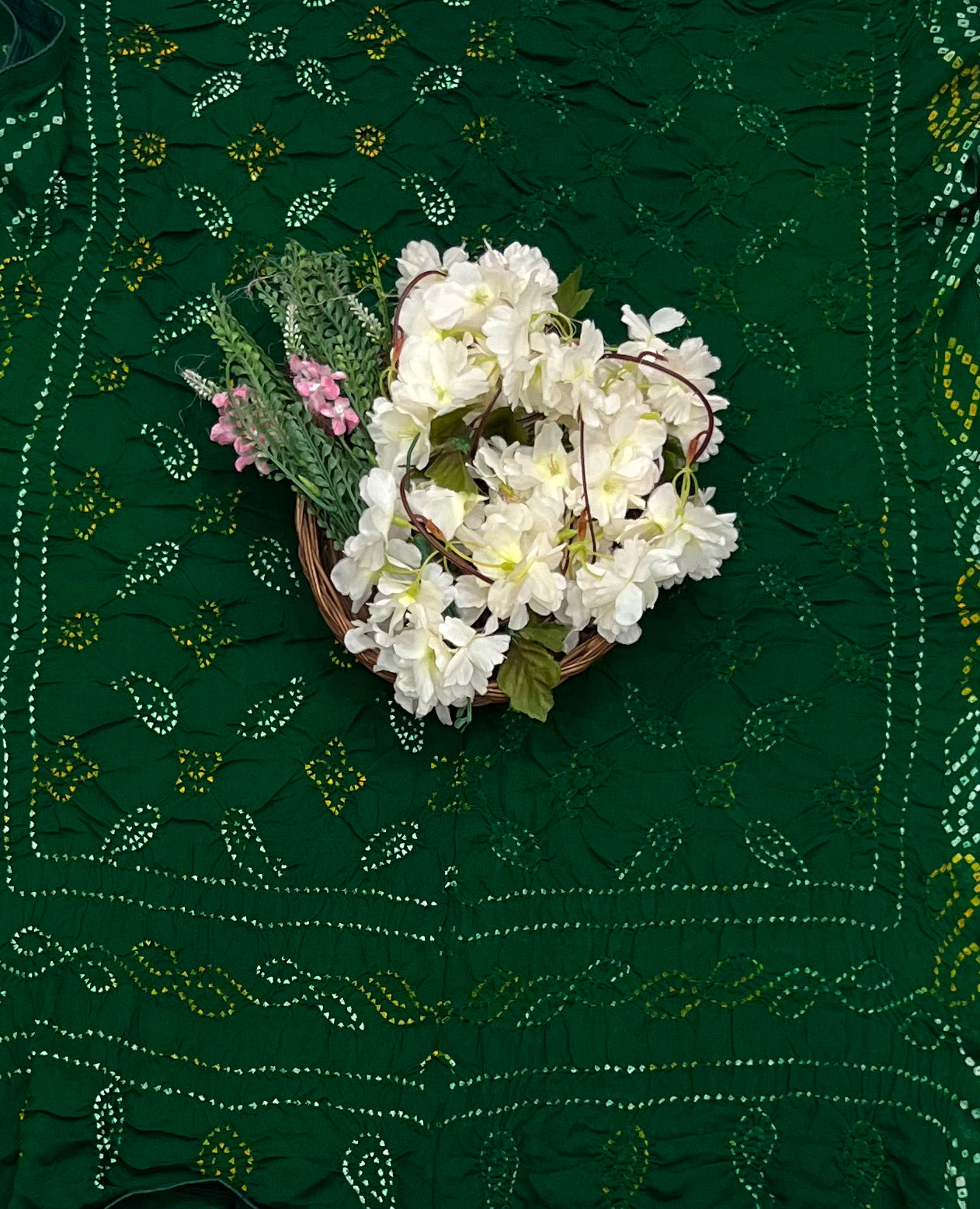 CKC 781 Pure Chinon Crepe Dark Green Suit Fabric / CKC Jaipuri Suits