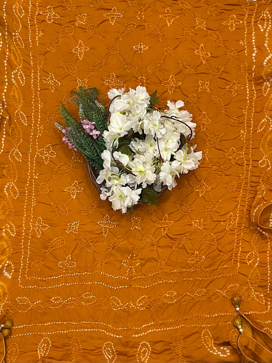 CKC 784 Pure Chinon Crepe Mustard Suit Fabric / CKC Jaipuri Suits