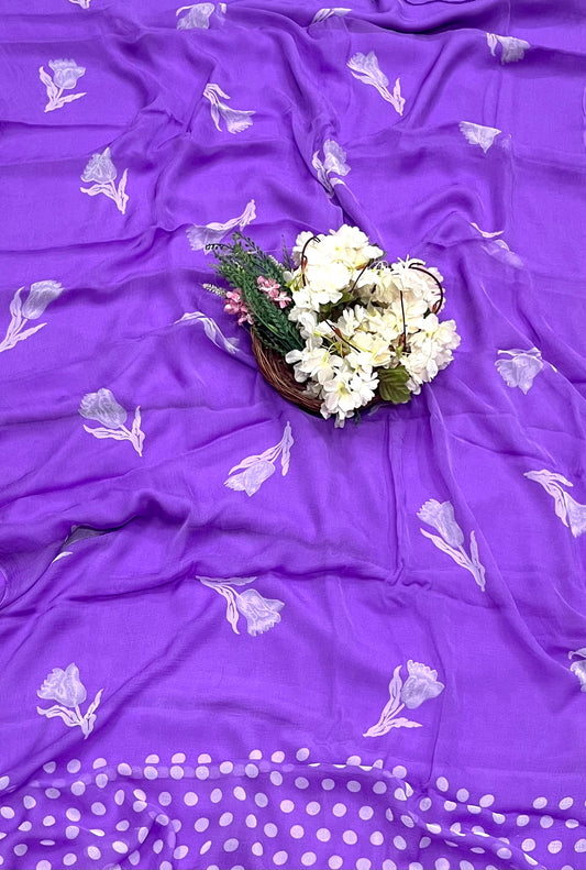 CKC 841 Crepe Polka Lilac Suit Fabric/ CKC Polka Story