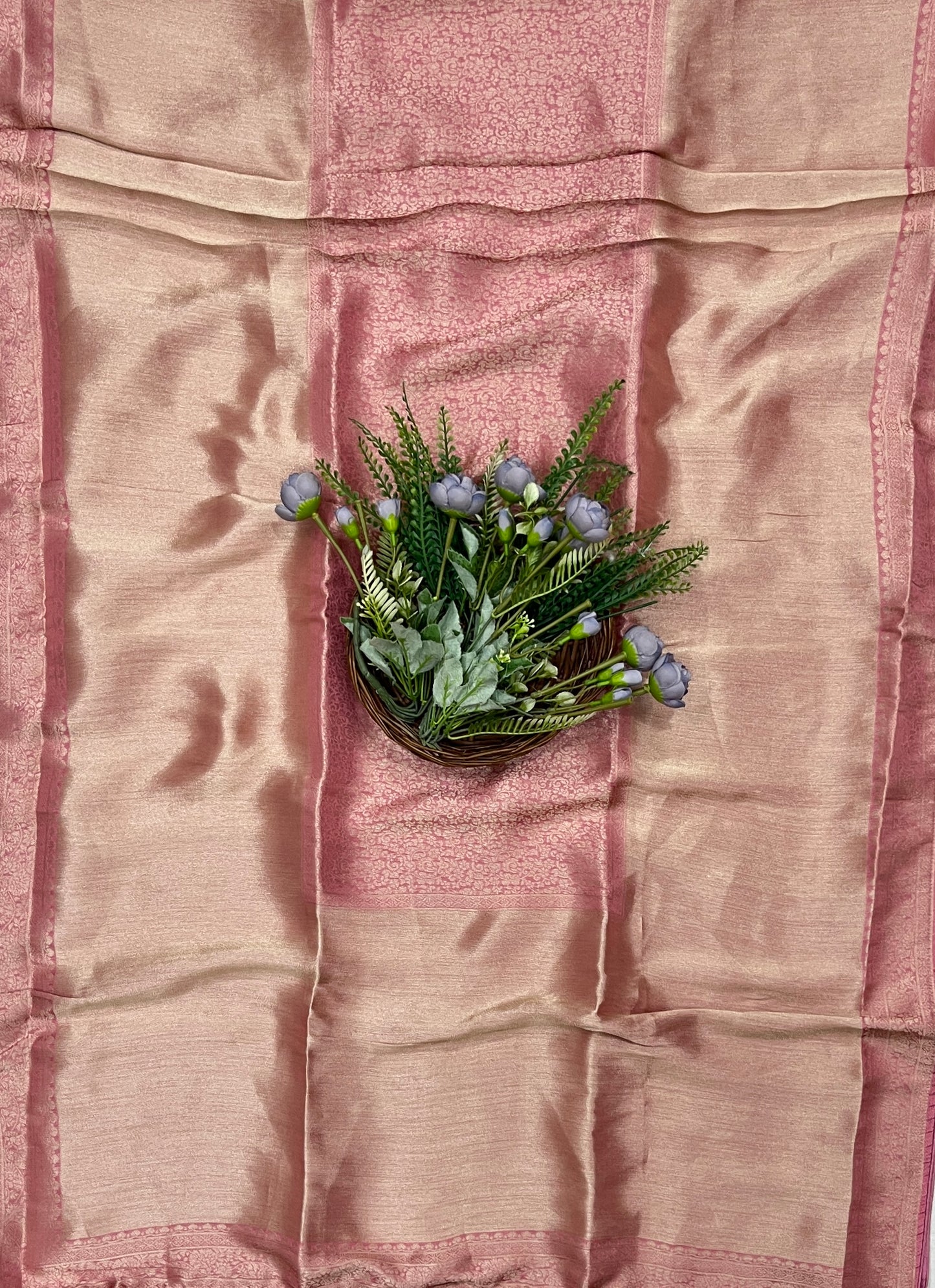 943B Soft Brocade Onion Pink Suit Fabric / CKC Banarasi Edit